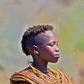 Portrait de jeune fille de l'ethnie"Pokot" Nord Kénya